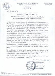 COMMUNIQUE
